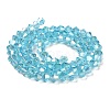 Transparent Electroplate Glass Beads Strands GLAA-F029-2mm-A20-2