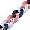 Three Tone Handmade Acrylic Curb Chain Sets AJEW-JB00601-02-3