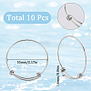 10Pcs Adjustable 201 Stainless Steel Expandable Bangle Making STAS-SC0008-09-2