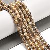 Electroplated Natural Tiger Eye Round Beads Strands G-L598-A04-01-2