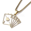 Hollow Playing Card 304 Stainless Steel Pendant Necklaces NJEW-K253-28G-3