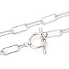 304 Stainless Steel Paperclip Chain Necklaces X-NJEW-H305-10P-2
