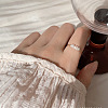 304 Stainless Steel with Natural Baroque Pearl Rondelle Beaded Finger Rings FS-WG39983-03-2