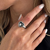 Irregular Alloy & Acrylic Finger Rings WGF25BE-06-1