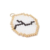 Glass Seed Beaded Twelve Constellations Pendants PALLOY-MZ00891-01-3