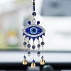 2Pcs 2 Style Car Hanging Alloy Glass Rhinestone Wind Chime HJEW-SZ0001-14-6