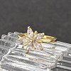 Rack Plating Brass Micro Pave Cubic Zirconia Finger Rings for Women RJEW-M027-01G-02-3