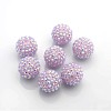 Chunky Resin Rhinestone Bubblegum Ball Beads X-CLAY-G007-7-1