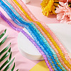  7 Strands 7 Colors Baking Painted Transparent Crackle Glass Bead Strands DGLA-TA0001-02-13