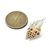 Natural Scallop Shell & Round Shell Pearl Pendants PALLOY-TA00197-01-2
