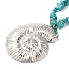 Boho Dyed Synthetic Turquoise Chip & Plastic Pearl Multi Layered Necklaces LS-NJEW-U006-04A-P-3