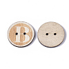 2-Hole Printed Wooden Buttons BUTT-T006-008-2