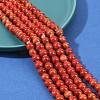 Handmade Fancy Antique Glazed Porcelain Ceramic Round Beads Strands PORC-L019-8mm-08-5
