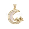 Brass Micro Pave Clear Cubic Zirconia Pendants KK-I712-48G-04-1