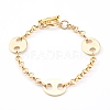 (Jewelry Parties Factory Sale)Brass Rolo Chains & Coffee Bean Chain Bracelets BJEW-JB06017-1
