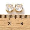 Brass with Single Clear Cubic Zirconia Beads X-KK-H461-09A-G-3