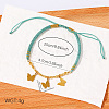 Boho 304 Stainless Steel Charm Braided Cotton Cord Adjustable Bracelets WG43BF0-01-2