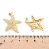 Brass Clear Cubic Zirconia Stud Earrings LS-EJEW-Q017-05A-G-5