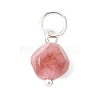 Natural Colorful Tourmaline Dice Charms PALLOY-JF04580-03-3