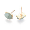 Natural Amazonite Stud Earrings EJEW-N057-01F-2