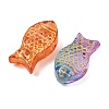 Baking Paint and Golden Metal Enlaced Glass Beads DGLA-T004-22M-2