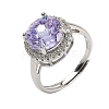 925 Sterling Silver Micro Pave Cubic Zirconia Finger Rings RJEW-B134-01A-04-4