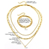 3-Layer 304 Stainless Steel Oval Link Chain Necklaces & Bracelets Sets FS-WGE493C-01-3