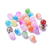 Two Tone Transparent Crackle Acrylic Beads CACR-R009-12mm-M-2