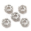 Rack Plating Brass Micro Pave Cubic Zirconia Beads KK-A186-01C-P-2