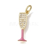 Brass Micro Pave Clear Cubic Zirconia Pendants CU-CBAEEA8-15A-G-1