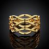 Real 18K Gold Plated Hollow Brass Criss Cross Rings for Women RJEW-BB08105-7A-3