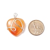 Natural Red Agate Pendants PALLOY-JF01663-09-4