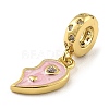 Rack Plating Brass Micro Pave Cubic Zirconia Pendant KK-H456-10G-2