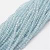 Natural Aquamarine Bead Strands G-P270-2mm-15-2