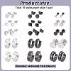 ANATTASOUL 28Pcs 9 Style Clear Cubic Zirciona Diamond & Flat Round Stud Earrings & Ear False Plugs & Hoop Earrings EJEW-AN0003-46-2