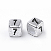 Antique Silver Plated Acrylic Beads PB43C9308-7-1