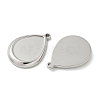 304 Stainless Steel Pendant Cabochon Settings STAS-D127-12P-2
