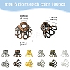600PCS 6Colors Iron Bead Caps IFIN-YW0003-06-2