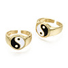 Brass Enamel Cuff Rings RJEW-S044-136-NF-2