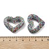 Heart Shape Polymer Clay Rhinestone Beads CLAY-NH0001-09A-01-4