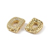 Brass Micro Pave Clear Cubic Zirconia Pendants KK-Z041-01G-D-2