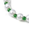 Glass Pearl Beaded Stretch Bracelets BJEW-JB11191-4