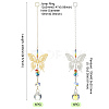 2Pcs 2 Colors 201 Stainless Steel Butterfly Shape & Rainbow Crystal Glass Hanging Suncatcher HJEW-TA00445-3
