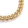 304 Stainless Steel Curb Chain Necklaces NJEW-H493-08G-2