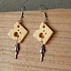 Cheese Alloy & Resin Dangle Earrings FS-WG078A6-01-1