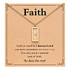 Rectangle 201 Stainless Steel Mustard Seed Pendant Necklaces for Women WG511AE-07-1