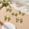 5 Pairs 5 Color Acrylic & Glass Pearl Flower of Life Dangle Earrings EJEW-JE05098-2