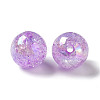 AB Color Transparent Crackle Round Acrylic Beads CACR-S006-03-2