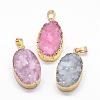 Electroplated Natural & Dyed Druzy Agate Pendants G-N0167-020-1