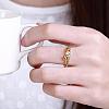 Word Love Real 18K Gold Plated Brass Cubic Zirconia Rings for Women RJEW-BB05427-7G-5